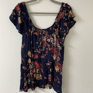 Maurice’s Navy Floral Blouse